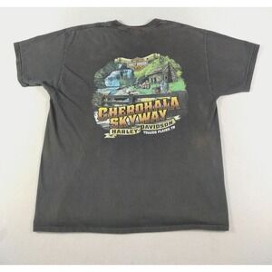Harley Davidson Shirt Mens XL Black Cherohala Skyway Tellico Plains Biker Moto